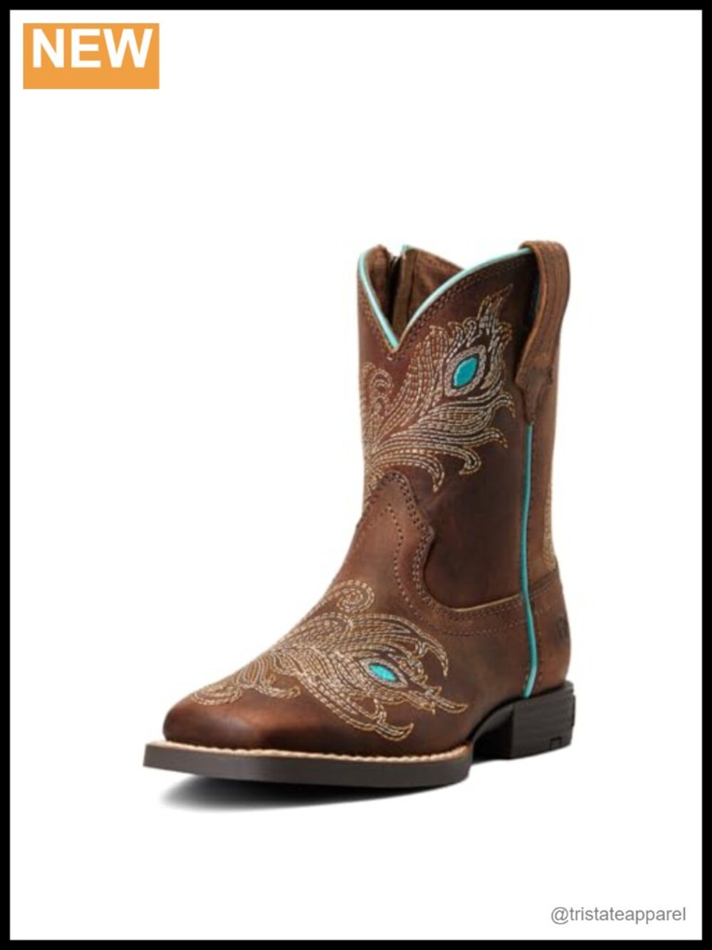 ARIAT Bright Eyes II Western Boot Full-Grain Leather Wide Square Toe Work Boot